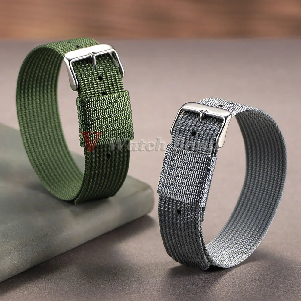 18mm 20mm 22mm New Ribbed Nylon Watchband Nylon Watch Strap for Omega Watch Band Watchband for Military Bracelets Accessories