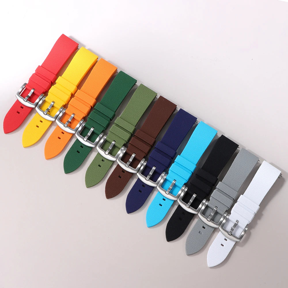 Classic Tropical  FKM Rubber Watch Strap for Seiko 20mm 22mm Watchband for Oris Wristbelt for Fossil Replaement Bracelet Belt