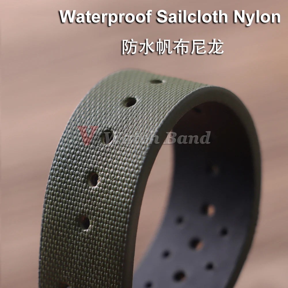 Quick Release Nylon Sailcloth Watch Strap 18mm 20mm 22mm Bracelet with Butterfly Buckle Band for Omega for Seiko Watchband