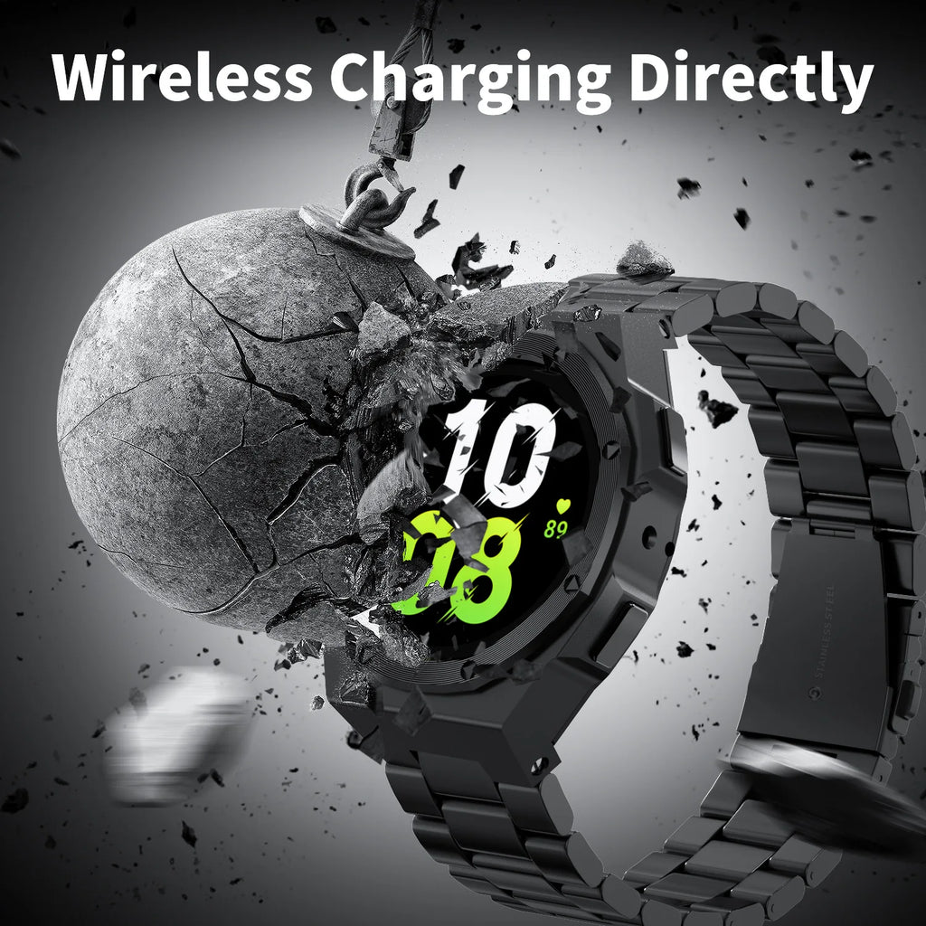 Mod Kits Case For Samsung galaxy watch 5 44mm 5pro 45mm Stainless Steel Strap Metal Cover Frame Galaxy watch 4 44mm Accessories