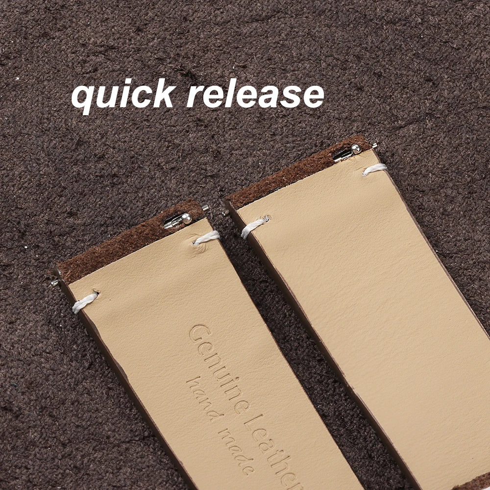 20mm 22mm Quick Release Watch Band Genuine Suede Leather Watch Strap Vintage Brown Grey Watchbands Wristband Men Accessories