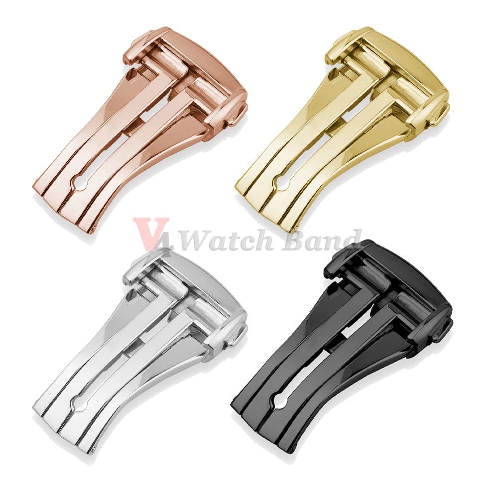 Watch Buckle for Omega 16mm 18mm 20mm Stainless Steel Deployment Clasp for Nylon Rubber Watch Band Folding Butterfly Button