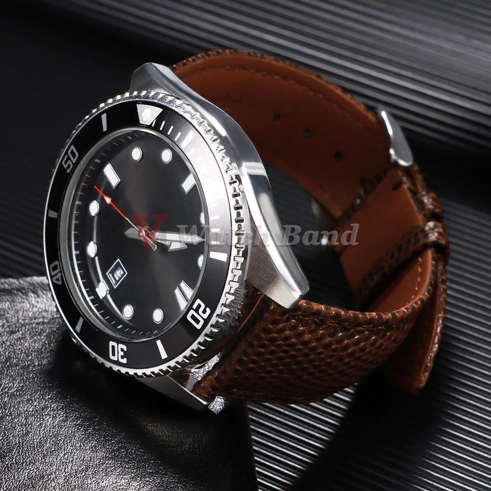 Retro PU Leather Watchbands Lizard Pattern Strap for Seiko for Rolex Watch Band 14mm 15mm 16mm 18mm 19mm 20mm 21mm 22mm Bracelet