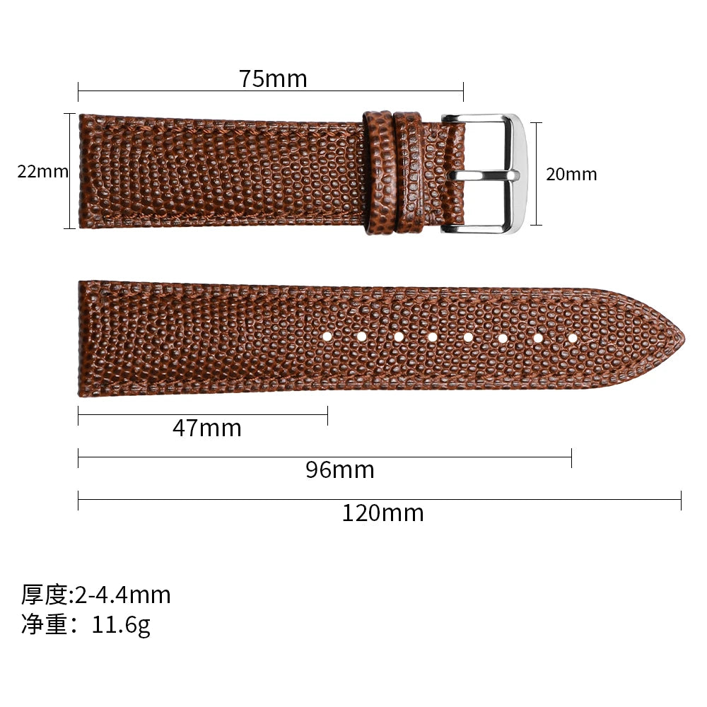 Cowhide Watch Strap Men Bracelets 14mm 15mm 16mm 18mm 19mm 20mm 21mm 22mm Lizard Pattern Leather Watch Band For Seiko For Omega