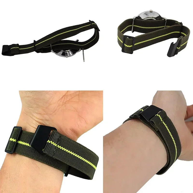 18/20/22mm Nylon Watchband for Seiko Army Military Woven Elastic Strap for French Troops Parachute Bag Universal Men Sport Band