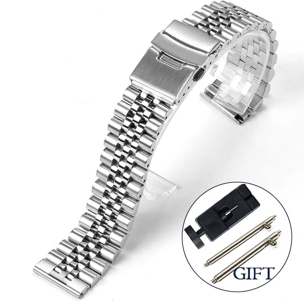 Watch Band for Seiko Solid Bracelet for Jubilee 316L Stainless Steel Straight End 18/19/20/21/22mm/23/24mm Watch Accessories