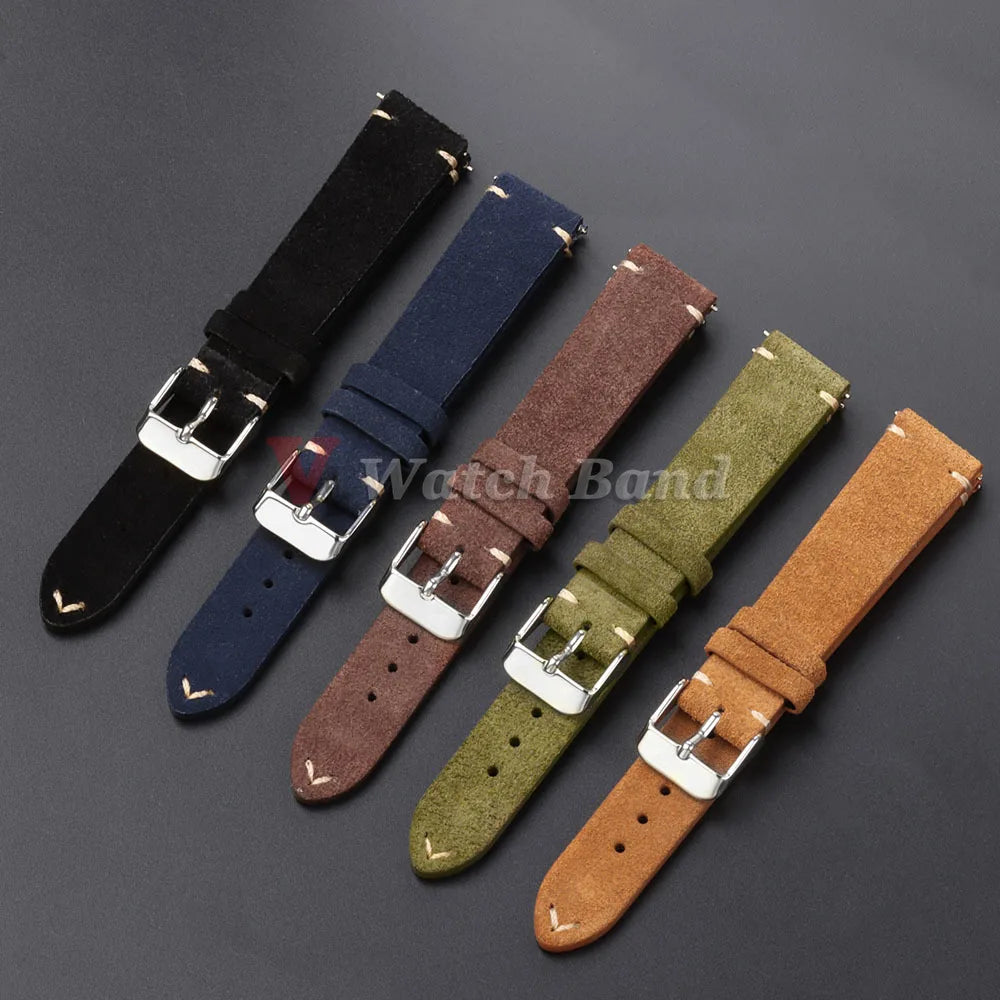 Quick Release Soft Suede Watch Strap for Seiko 18/20/22mm for Huawei Watch Gt3/Gt4 Bracelet 14/16mm Women Men Calfskin Wristband