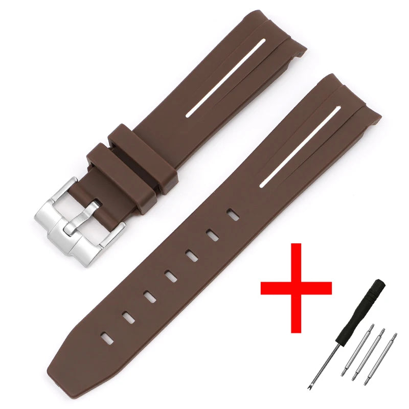New 20mm for Moonswatch Rubber Watch Strap Curved End For Omega Joint Constellation Watchband Men Waterproof Sports Watch Band