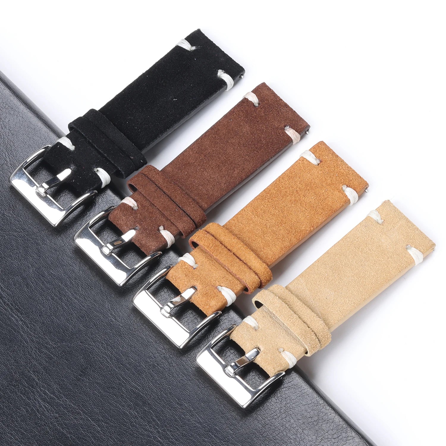 Suede Genuine Leather Watchband for Seiko Quick Release Watchband Accessories Vintage Handmade  High Quality  Strap 18 20mm 22mm
