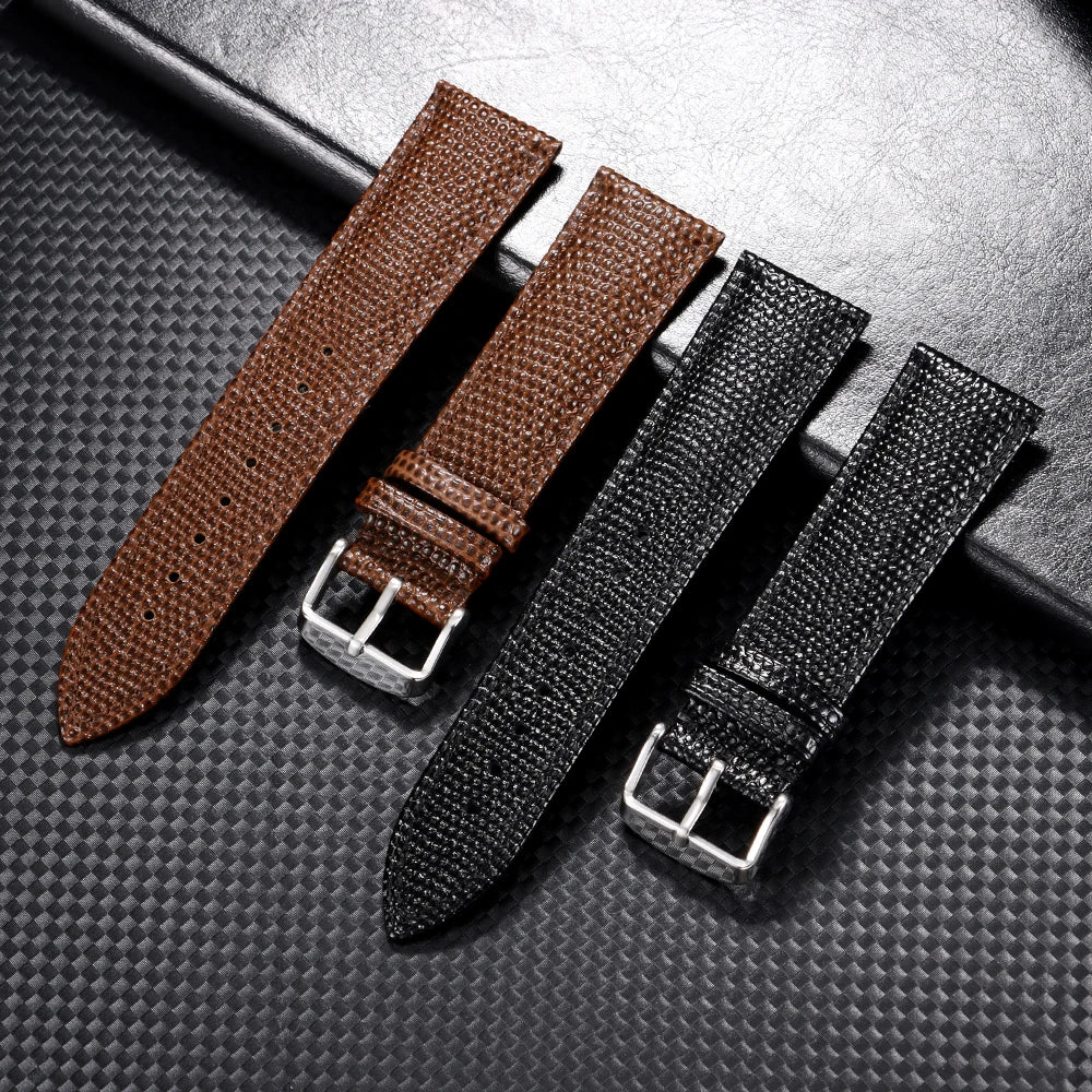 Cowhide Watch Strap Men Bracelets 14mm 15mm 16mm 18mm 19mm 20mm 21mm 22mm Lizard Pattern Leather Watch Band For Seiko For Omega