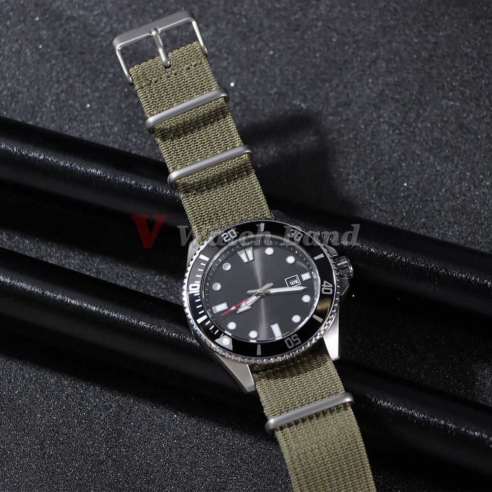 Brown Green Black Band Military Casual Watchband for Seiko Army Sport Bracelet 18mm 20mm 22mm Nylon Watch Strap Replacement Belt