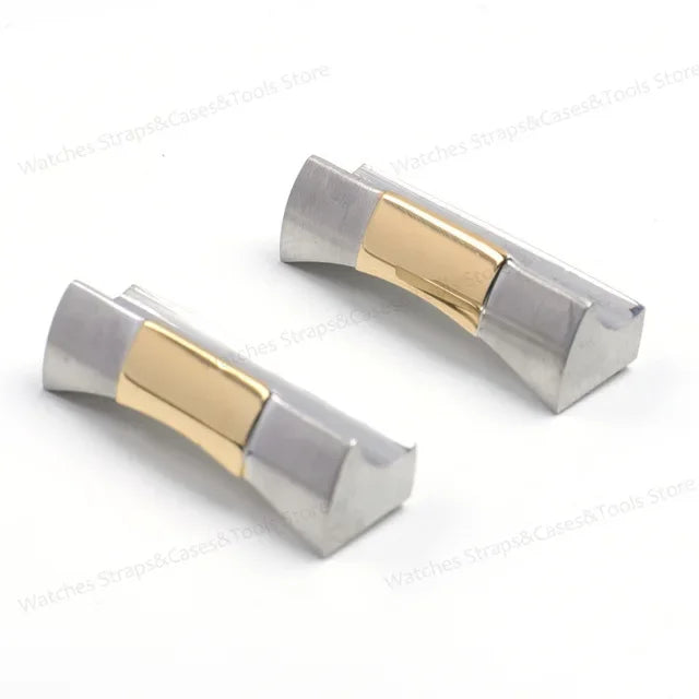 20mm Curved End Link Endlink For Rolex Watchband For Submariner Watch Band Rubber Leather Strap Metal Seamless Connection 2pcs