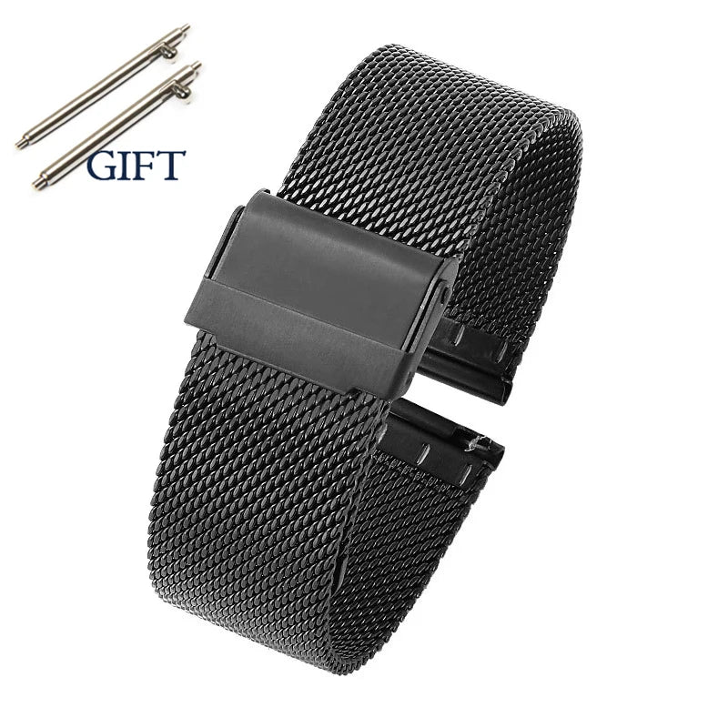 0.6 Mesh Milanese Watch Band for DW 18mm 19mm 20mm 21mm 22mm 24mm Straps for Omega for Seiko Quick Release Steel Adjust Bracelet