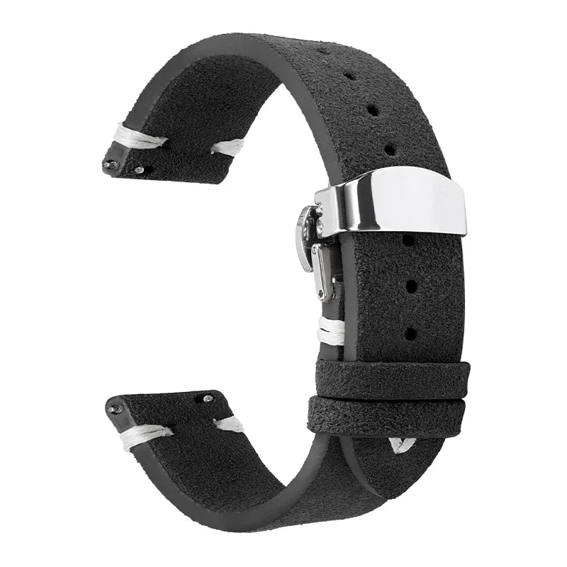 High Quality Suede Leather Strap for Seiko Watchband for Omega 18/20/22mm Band with Butterfly Buckle Wrist Bracelet Accessories