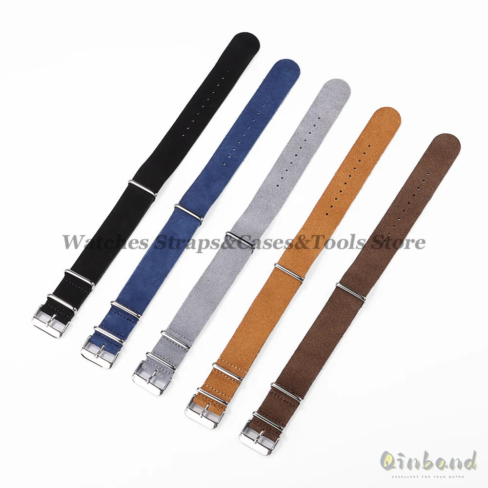 Soft Suede Geniune Leather Strap 20mm 22mm for Seiko Vintage Men Women Sport Watchband for Huawei Watch Gt2/Gt3 42/46mm Bracelet