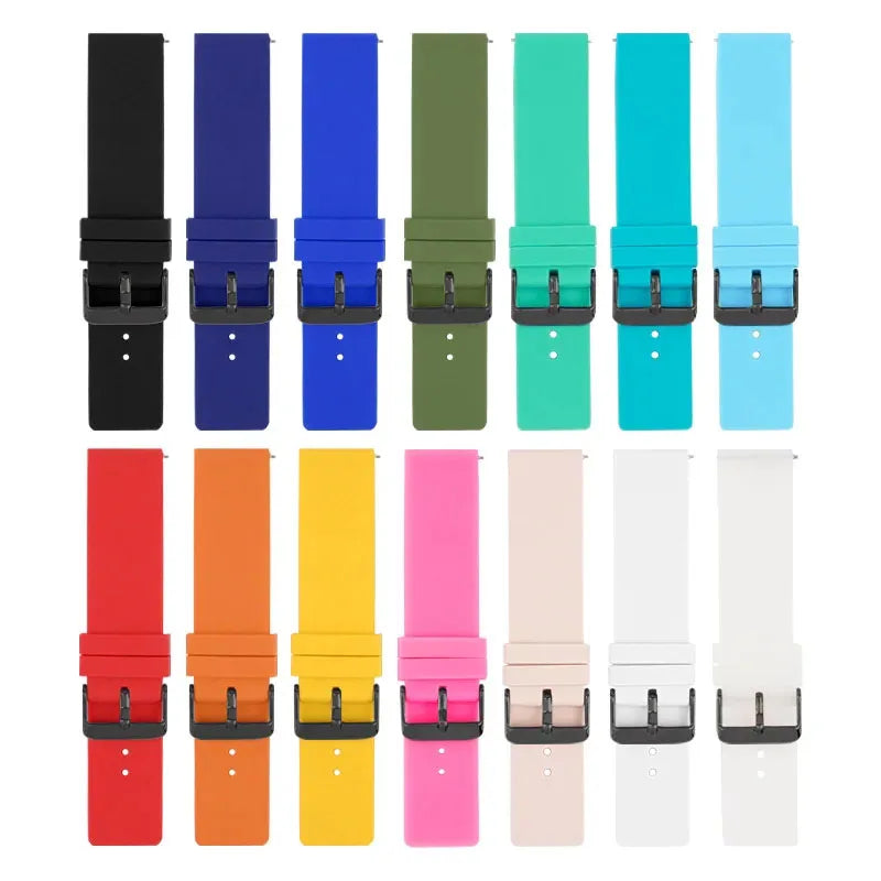 12 14mm 16mm 18mm 20mm 22mm 24mm Silicone Watch Strap Men Women Replace Bracelet Soft Rubber for Seiko for Huawei Watch Gt2/3/4