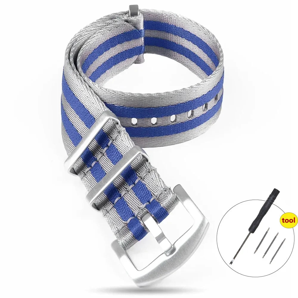 High Density Nylon Strap for Omega Seamaster 007 20mm 22mm Soft Nylon Bracelet for Seiko Military Watchband for Samsung Galaxy