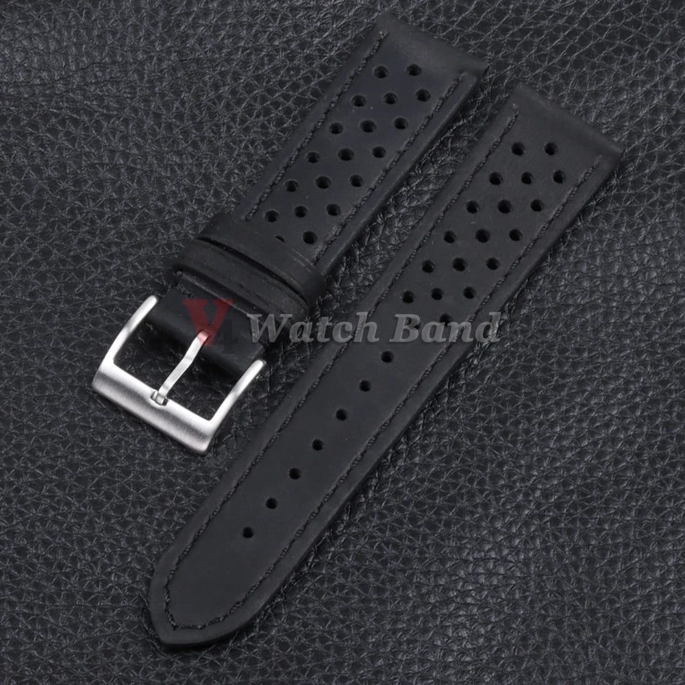 Genuine Cowhide Leather Strap for Samsung Galaxy Watch 6 5 4 Breathable Retro Wristband for Seiko Bracelet for Omega 18/20/22mm