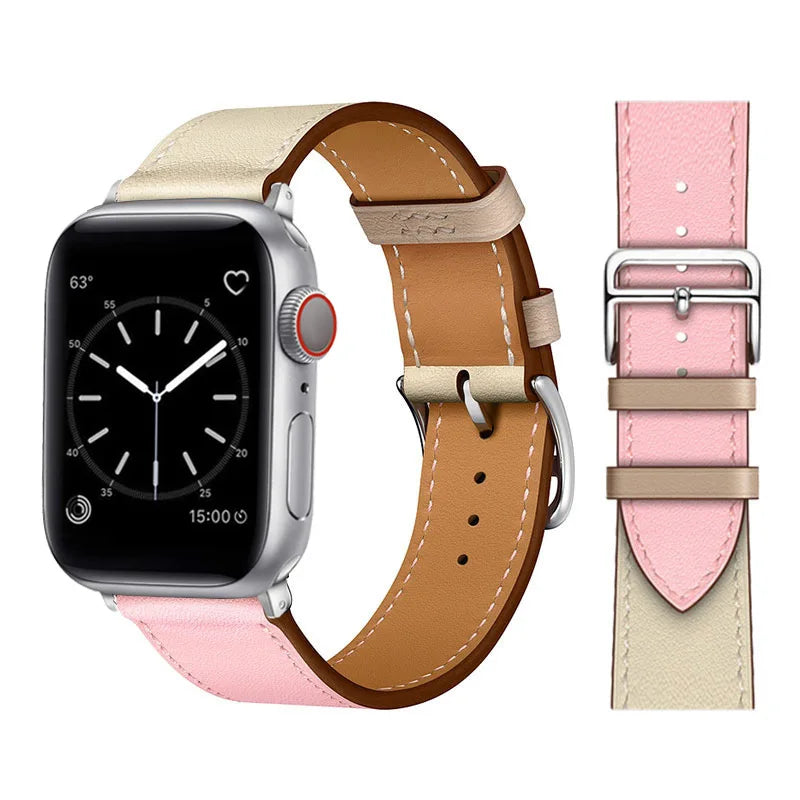 Vintage Leather Strap For Apple watch band 44mm 49mm 45mm 42mm 46mm 40mm correa bracelet iWatch series 7 8 6 SE ultra Watchband
