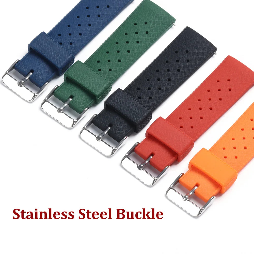 Premium Tropic Rubber Watchband for Seiko 20 22mm Quick Release Band for Fossil Strap for Oris Silicone Tropical Waterproof Band