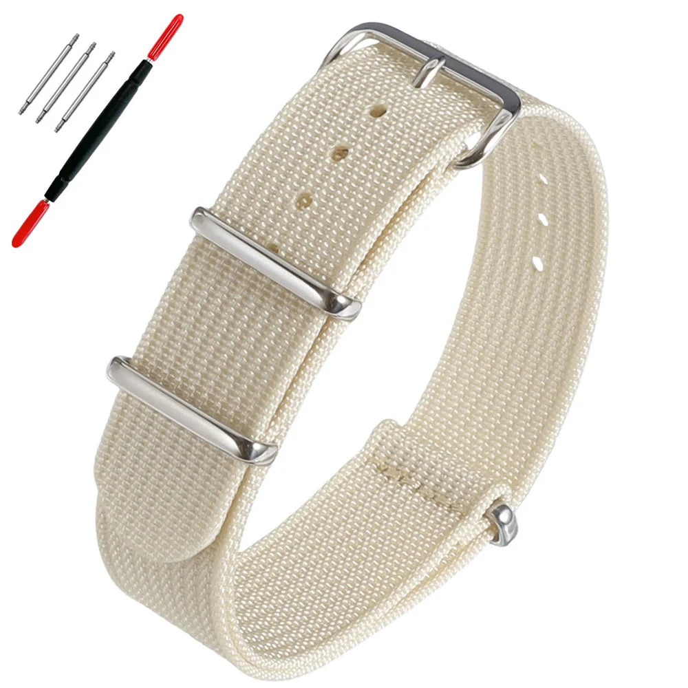 16mm 18mm 19mm 20mm 22mm 24mm Nylon Ribbed Watch Strap Band Military Casual Watchband Sport Bracelet Replacement Belt For Men