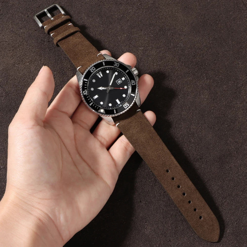 Quick Release Soft Suede Strap for Seiko Wristband 20mm 22mm Brown Blue Grey Watch Bands Calfskin Bracelet Women&Men Accessories