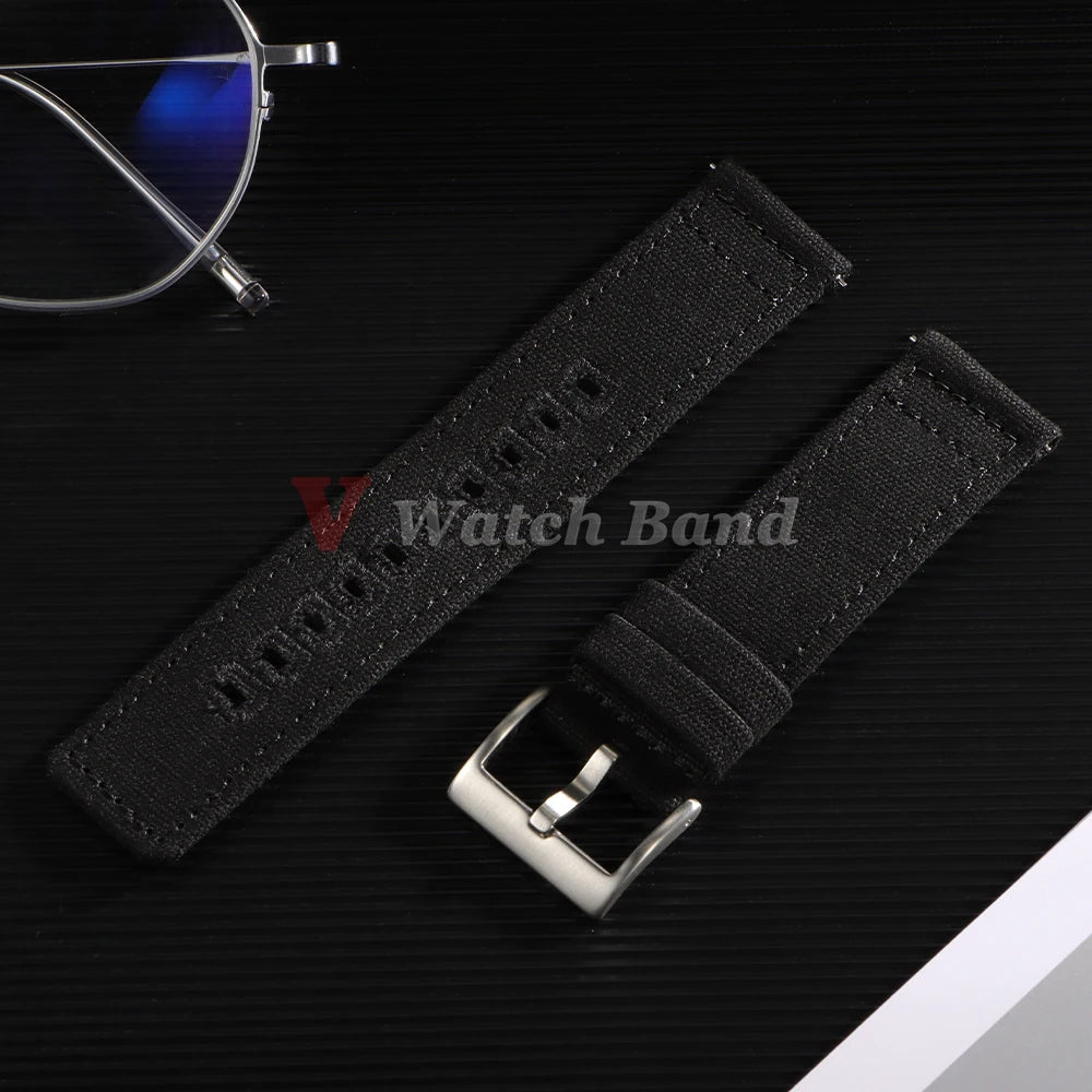 18mm 20mm 22mm Nylon Canvas Watch Band Woven Soft Belt Universal Bracelet for Men Women Sport Quick Release Wrist Band