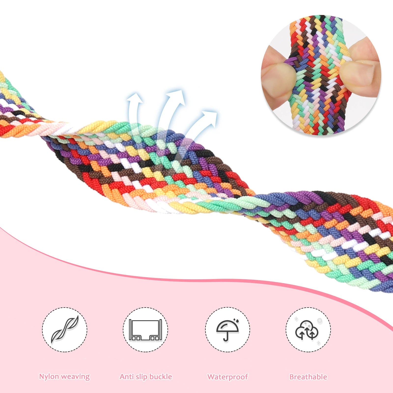 For Huawei Watch Fit 3 Band Weave Bracelet Colorful Wriestband For Huawei Fit 3 Sport Magnetic Nylon Strap Replaceable Watchband