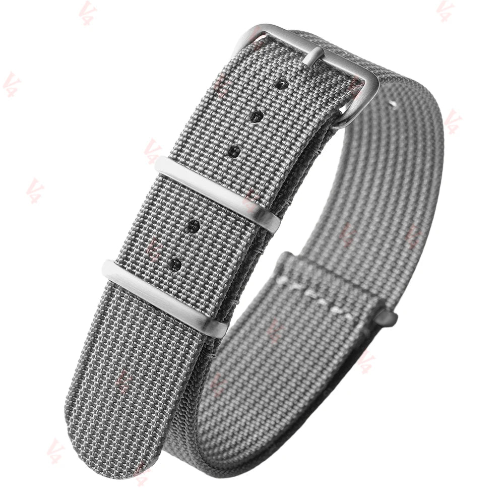 19mm 18mm 20mm 22mm Ribbed Nylon Watch Strap for Swatch for Omega for Rolex for Seiko for Moonswatch Army Military Watch Band