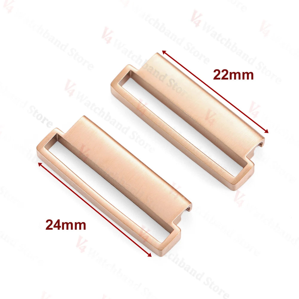 1Pair Watch Connector 20mm to 22mm,22mm to 24mm Quick Release Stainless Steel Milanese Nylon Watch Strap Metal Adapter Accessory
