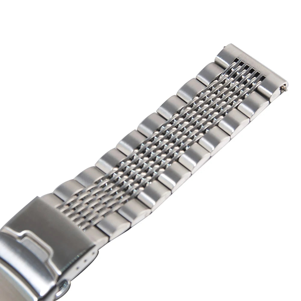 316L Stainless Steel Watch Band for Seiko Mesh Strap Folding Buckle Brushed Bracelet 18/20/22/24mm Watch Accessories