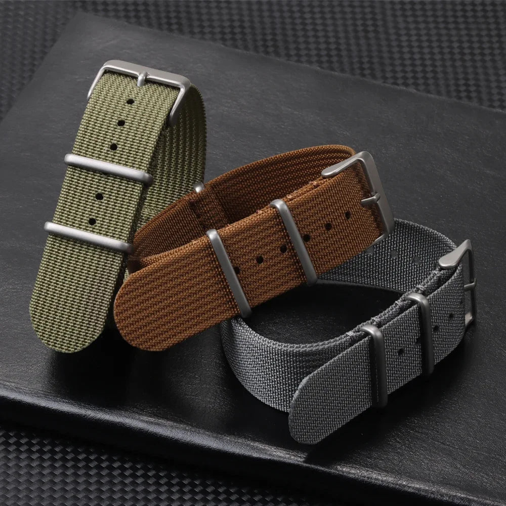 High Quality Ribbed Nylon Bands for Omega 20mm 22mm 18mm Strap for Seiko Military Casual Watchband Army Sport Bracelet Replace