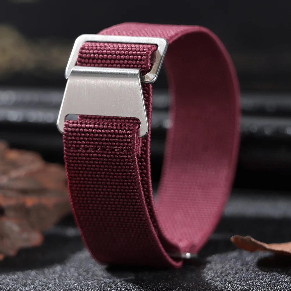 18/20/22mm Nylon Watchband for Seiko Army Military Woven Elastic Strap for French Troops Parachute Bag Universal Men Sport Band