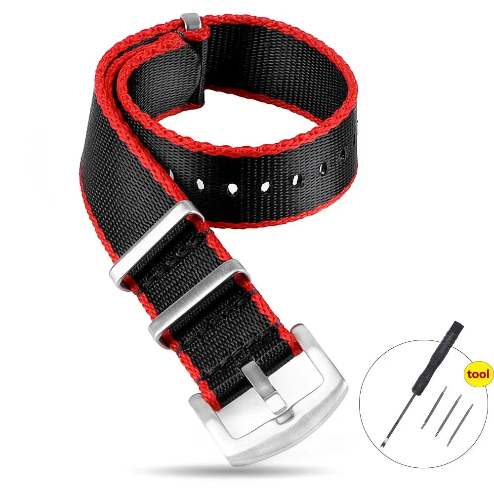 High Density Nylon Strap for Omega Seamaster 007 20mm 22mm Soft Nylon Bracelet for Seiko Military Watchband for Samsung Galaxy