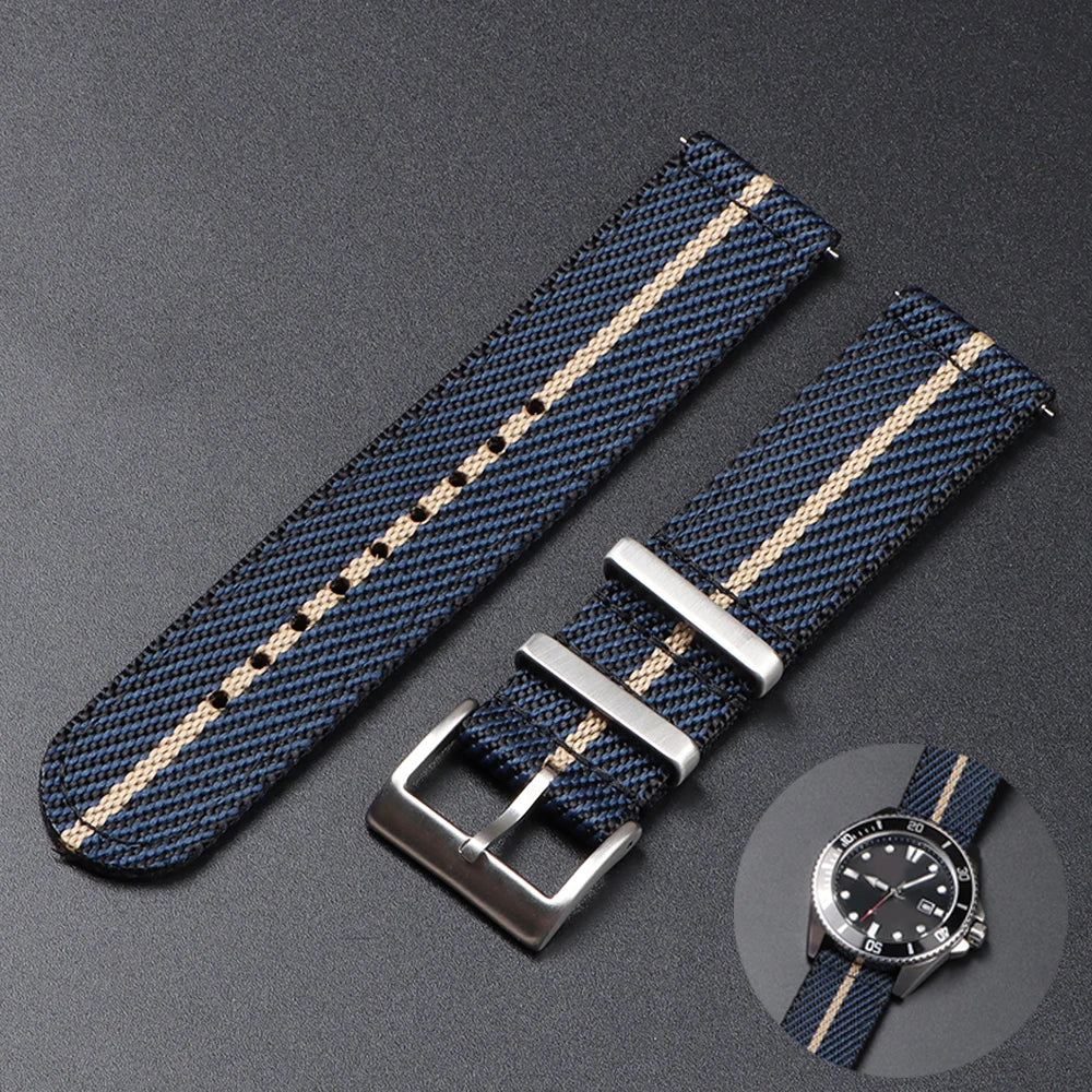 20 22mm Nylon Strap for Tudor for Omega Watch Band Woven Canvas Fabric Band for Seiko Men Military Sport Quick Release Bracelet