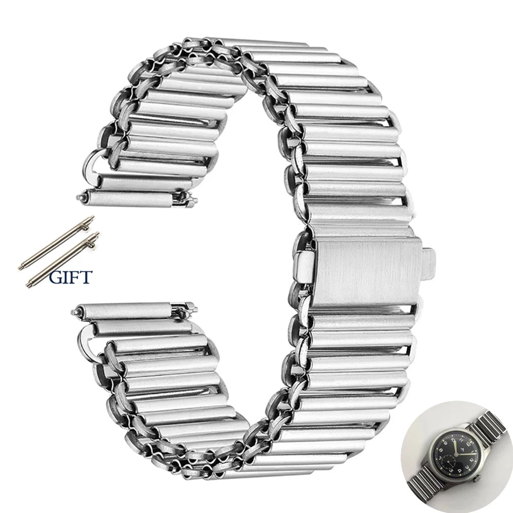20mm 316L High Quality Stainless Steel Watchband Bonklip bracelet Strap Vintage Band Quick Detach bracelet Metal Universal strap
