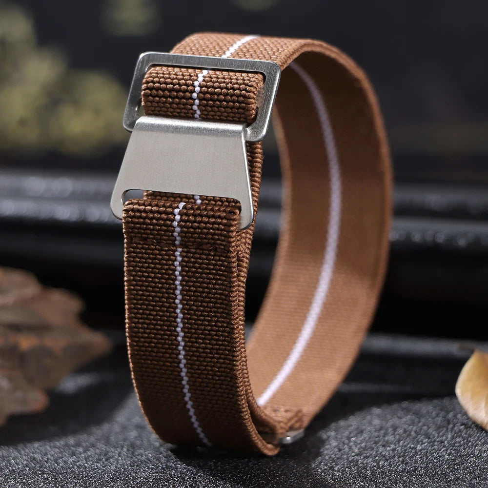 18/20/22mm Nylon Watchband for Seiko Army Military Woven Elastic Strap for French Troops Parachute Bag Universal Men Sport Band