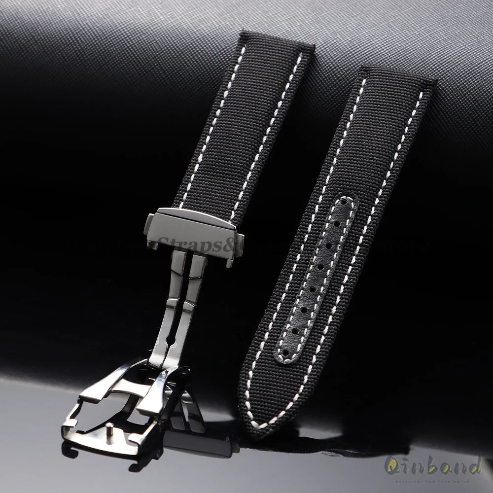 20mm 22mm Nylon Canvas Watch Band For Omega Seamaster 300 Watch Strap Folding Buckle Men Women Sport Waterproof Leather Bracelet