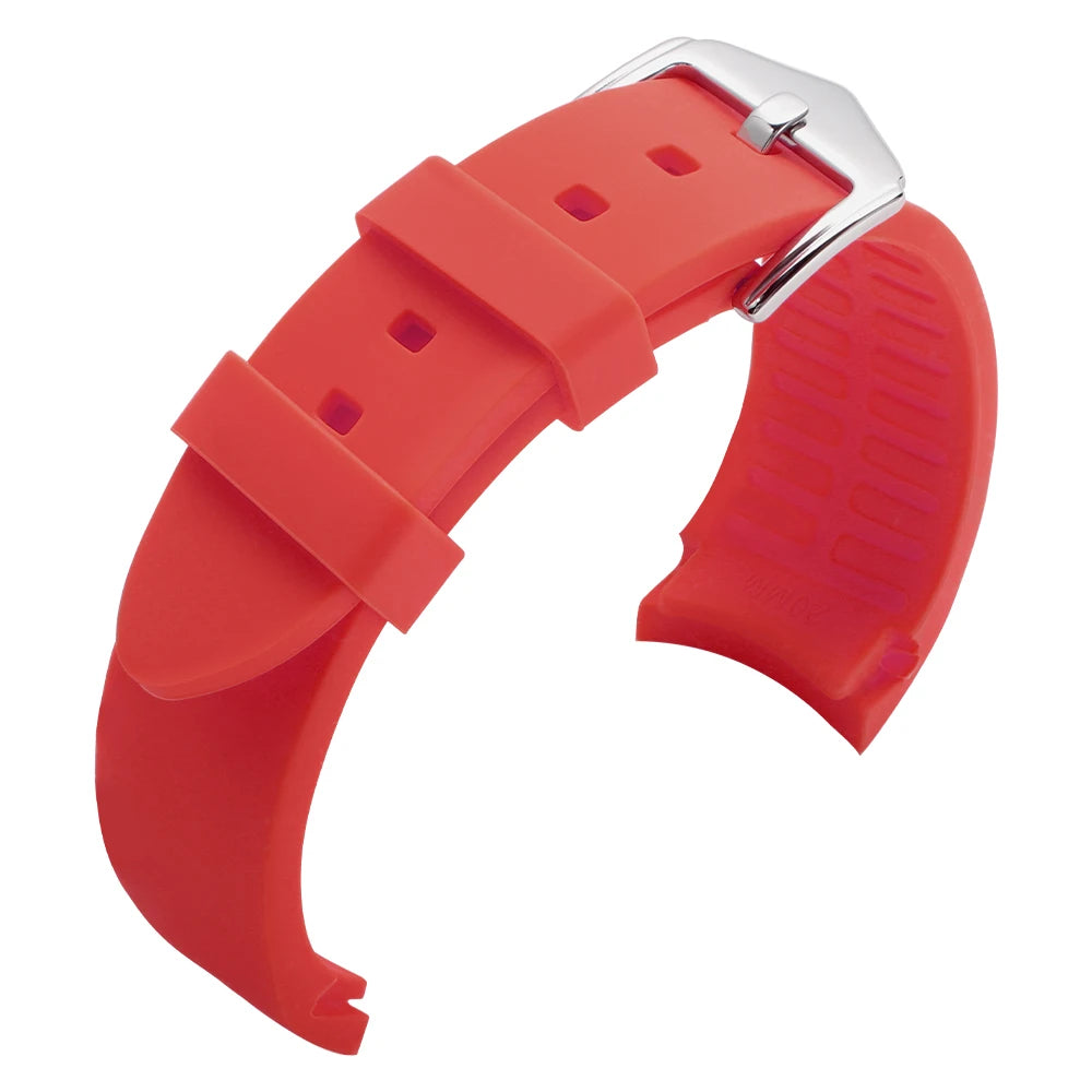Soft Rubber Watch Strap Curved End 20mm 22mm for Rolex Green Water Ghost Silicone Watchband 18/19/21/24mm Bracelet MenSport Band