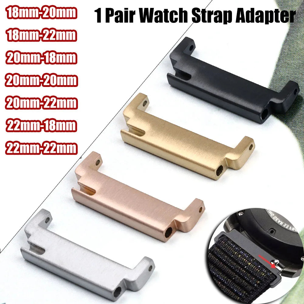 1 Pair Watch Strap Adapter 18mm To 20mm 22mm,20mm To 18/20/22mm,22mm To 22mm Quick Release Pins Connectors Watchband Accessories