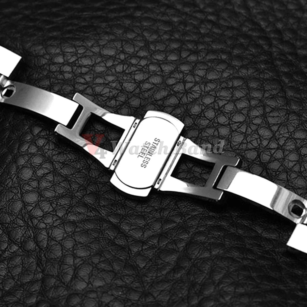 12/13/14/15/16/17/18/19/20/21/22/23/24mm Curved End Universal Strap Solid Stainless Steel Watch Bands for Tissot Butterfly Clasp