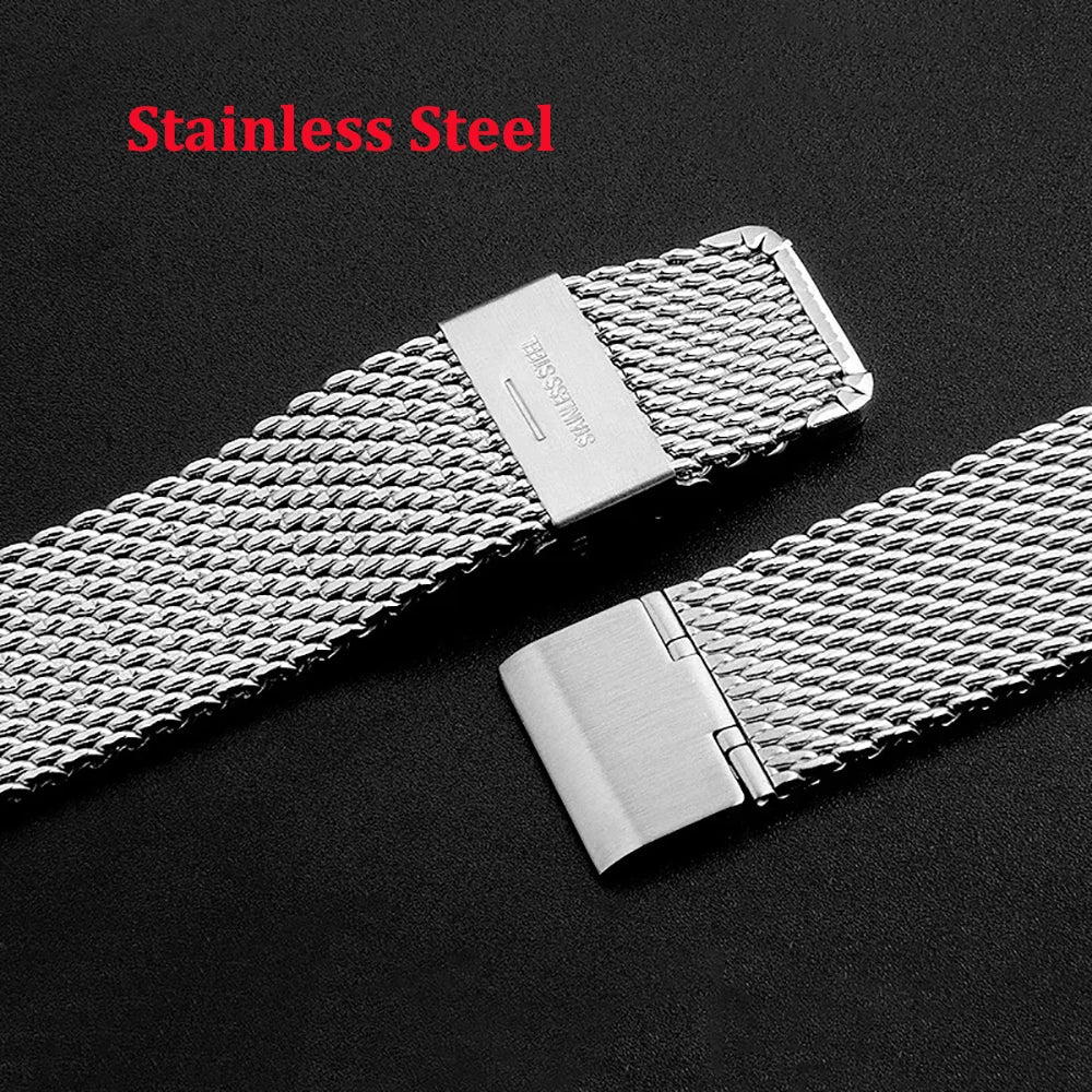1.0 Mesh Milanese Watch Strap QuickRelease Stainless Steel Bracelet 3mm Thickness for DW for Omega Wristband 18mm 20mm 22mm 24mm