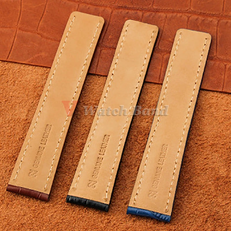 22mm 24mm Cowhide Watch Strap for Breitling Strap Waterproof Bracelet for Breitling MenWomen Wristband Genuine Leather Watchband