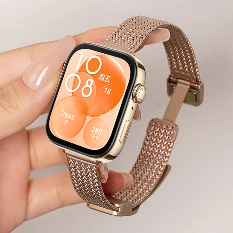 Stainless Steel Magnetic Band For Huawei Watch Fit 3 Strap Women Slim Bracelet For Huawei Fit 3 Metal Replaceable Watchband