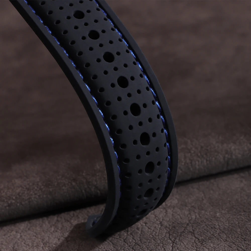 20mm 22mm 24mm Premium Silicone Watch Band Waterproof Soft Rubber Strap Breathable Watch Strap Replacement for Universal Watch