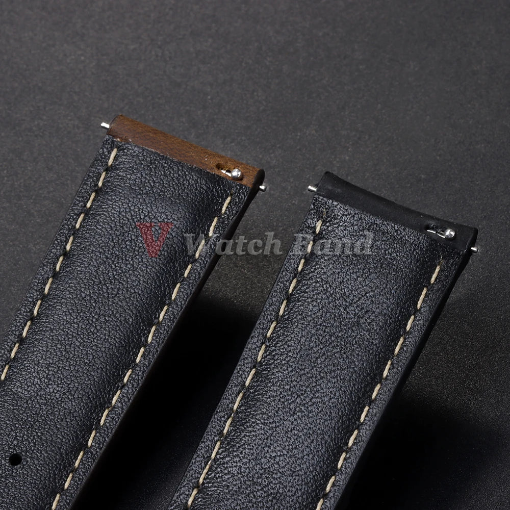 Vintage Matte Strap for Seiko Genuine Leather Watchband 18mm 20mm 22mm for Omega Women Men Sport Wristband Blue Brown Bracelet