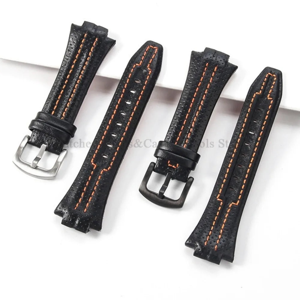 Genuine Leather Watch Strap 15mmx27mm for Seiko SNL017P1 SNL029P2 SNA595P2 SNL021P1 Wristband Sport Bracelets Watch Accessories