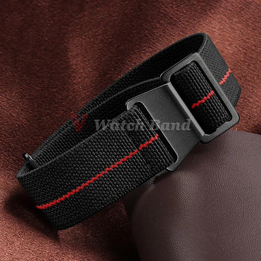 18mm 20mm 22mm Nylon Watchbands 60s French Troops Parachute Bag Elastic Bracelet Man's Universal  Military Seatbelt Reloj Strap