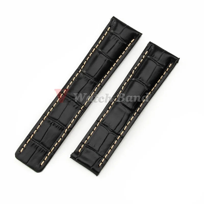 22mm 24mm Cowhide Watch Strap for Breitling Strap Waterproof Bracelet for Breitling MenWomen Wristband Genuine Leather Watchband