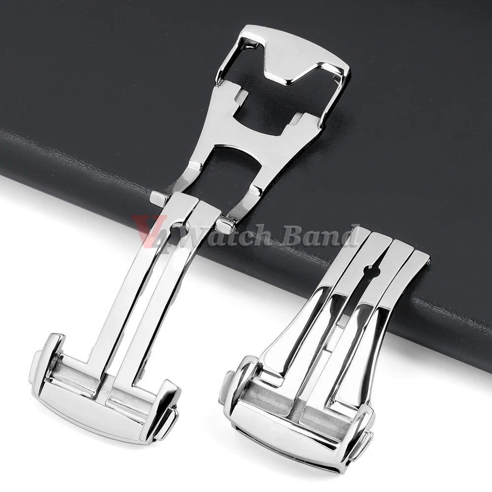 Watch Buckle for Omega 16mm 18mm 20mm Stainless Steel Deployment Clasp for Nylon Rubber Watch Band Folding Butterfly Button